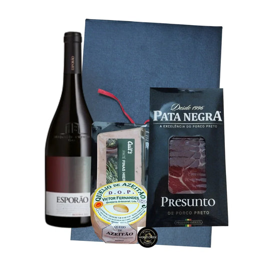 Cabaz Gourmet 4 - Vinho Esporão Reserva com Presunto Pata Negra e Queijo de Azeitão