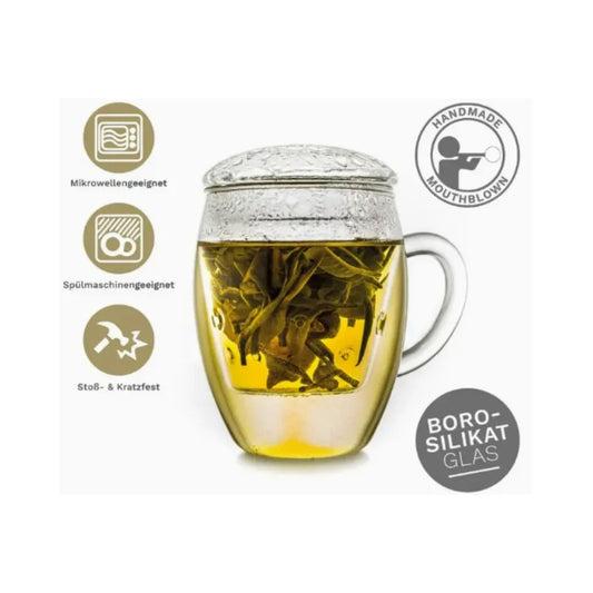 Chávena de chá com filtro e tampa - 400 ml