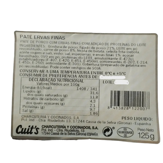 Paté Ervas Finas - cuit´s - Gourmet de Seleção
