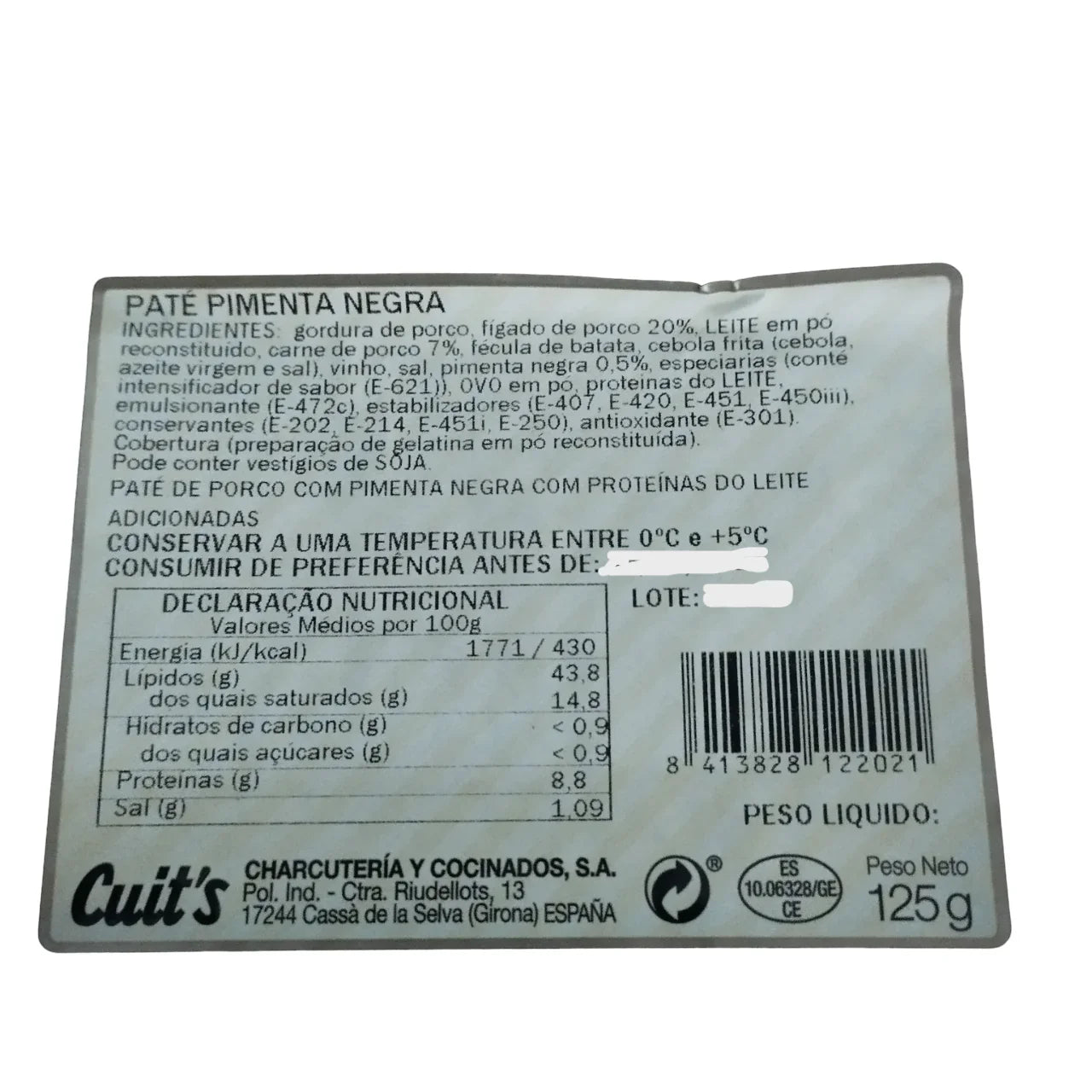 Paté Pimenta Negra- cuit´s - Gourmet de Seleção