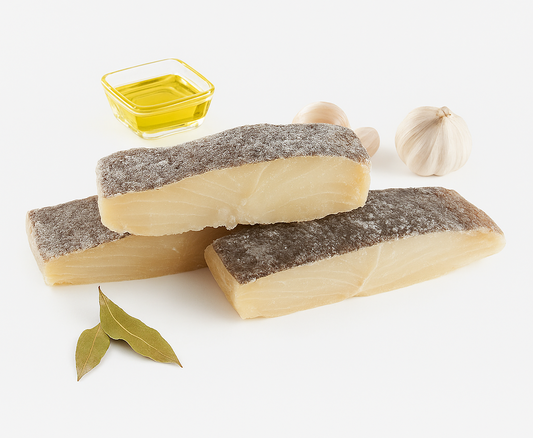 Cesta de regalo con bacalao, aceite de oliva, queso Serra da Estrela