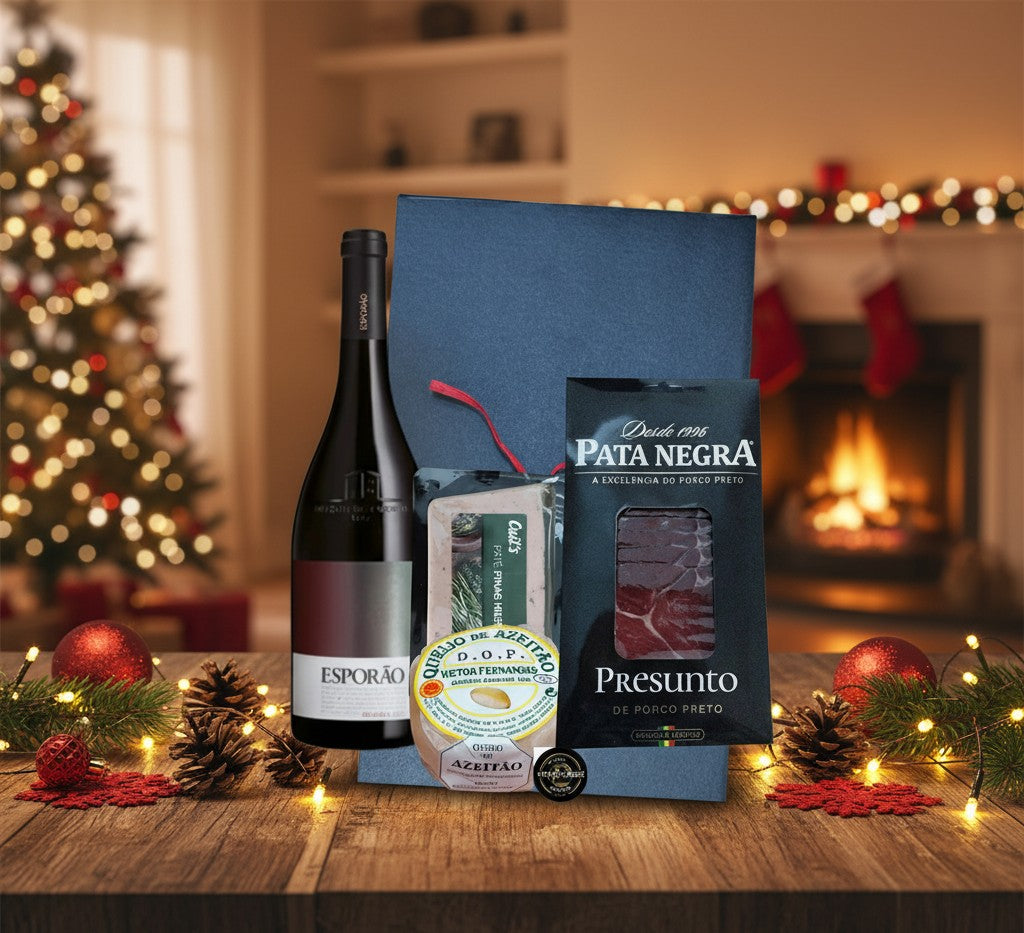 Cabaz Gourmet 4 - Vinho Esporão Reserva com Presunto Pata Negra e Queijo de Azeitão