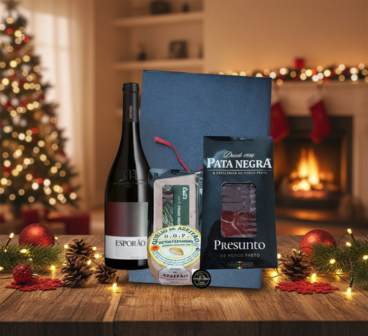 Cabaz Gourmet 4 - Vinho Esporão Reserva com Presunto Pata Negra e Queijo de Azeitão