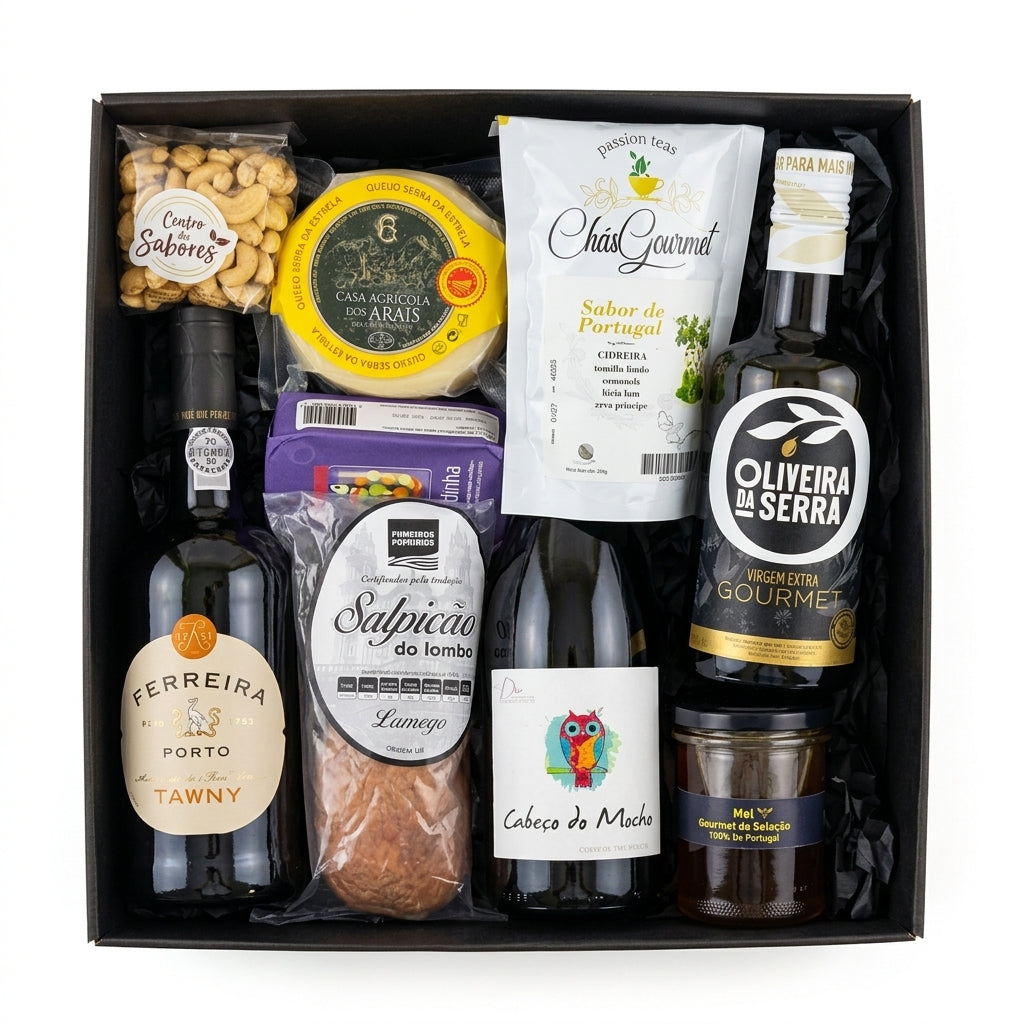 Cabaz Gourmet: Vinho do Porto, Queijo e Sabores Portugueses