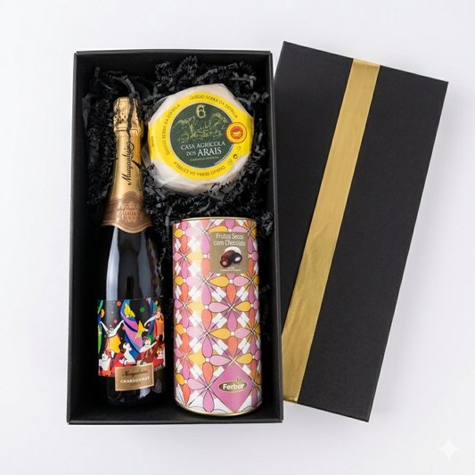 Presente de Páscoa Gourmet I Espumante e Queijo Serra DOP