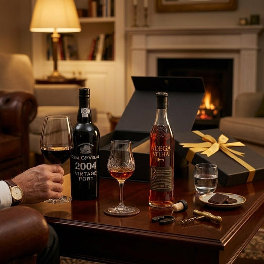 Oferta aguardente 12 anos e vinho do porto 2004 