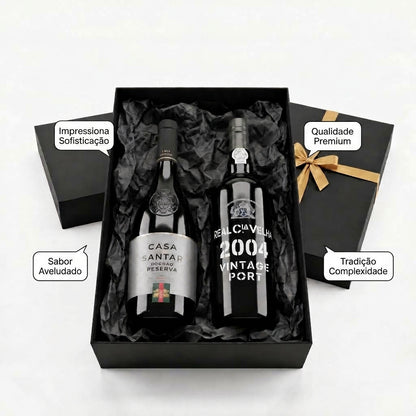 Pack de regalo con Vino Tinto Reserva y Oporto Vintage 2004 - El Regalo Gourmet Ideal