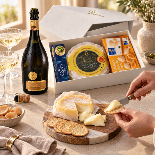 Regalo Premium con Cava y Queso Serra da Estrela