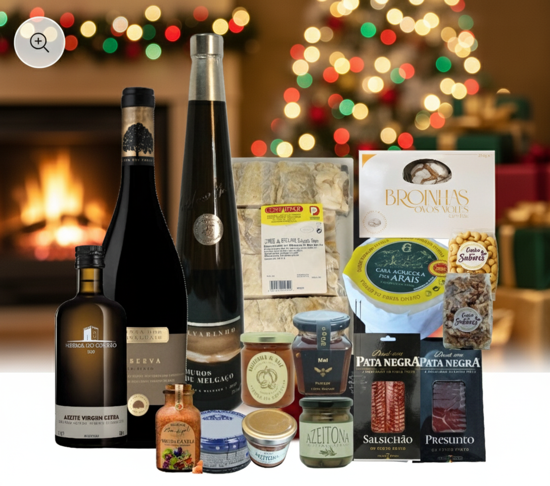 Cabaz Gourmet 9 - com Bacalhau e Queijo Serra da Estrela para a Ceia de Natal