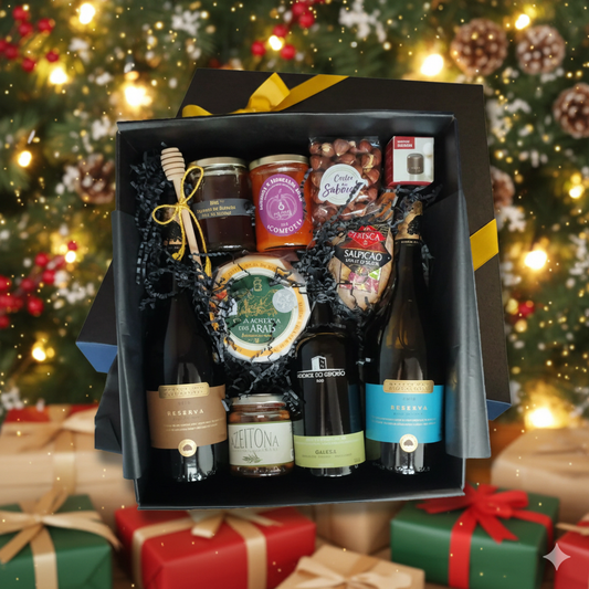 Cabaz Gourmet 3 - Quinta dos Carvalhais com Azeite, Queijo Serra e Enchidos